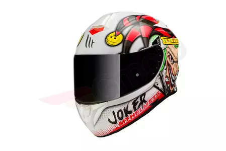 MT Helmets Targo Joker cască de motocicletă integrală albă/roșie M-1