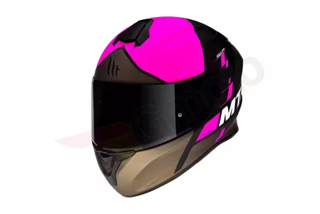 Motociklistička kaciga koja pokriva cijelo lice MT kacige Targo Rigel roza fluo mat/crna/smeđa M-1