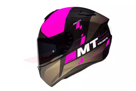 Motociklistička kaciga koja pokriva cijelo lice MT kacige Targo Rigel roza fluo mat/crna/smeđa M-2