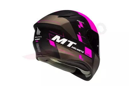 MT Helmets Casco integral de moto Targo Rigel rosa fluo mat/negro/marrón XS-3