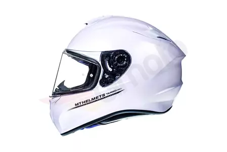 Capacetes MT Capacete integral para motociclistas Targo branco brilhante L-2