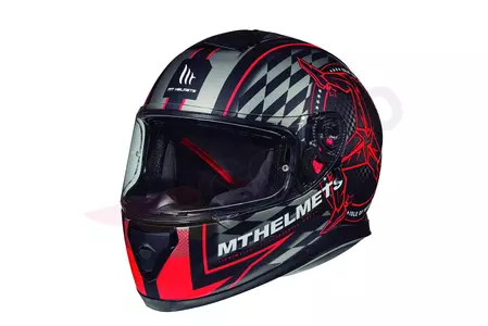 MT Helmets Thunder 3 SV Isle of Man Integral-Motorradhelm mit Visier matt schwarz/rot M-1