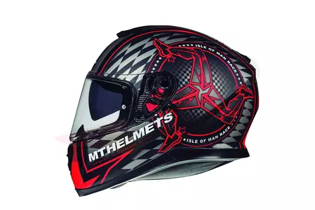 MT Helmets Thunder 3 SV Capacete integral de motociclista da Ilha de Man com viseira preto/vermelho mate M-2