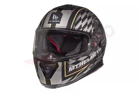 MT Helmets Thunder 3 SV Isle of Man Integral-Motorradhelm mit Visier matt schwarz/gold M-1