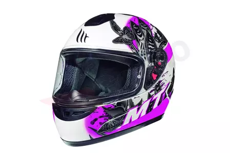 MT Helmets Thunder Kid Breeze motorcykelhjelm til børn hvid/sort/pink L - MT10441183802/L
