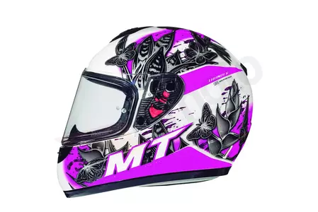 MT Helmets Thunder Kid Breeze - motorcykelhjälm för barn - vit/svart/pink M-2
