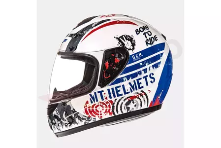 MT Helmets Thunder Kid Sniper casco de moto para niños blanco/azul/rojo L-2