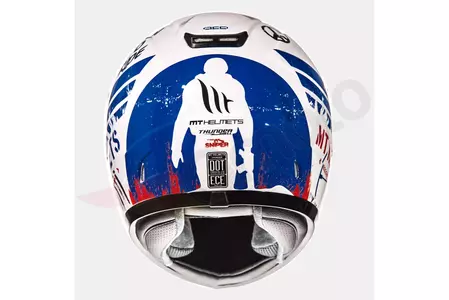 MT Helmets Thunder Kid Sniper casco de moto para niños blanco/azul/rojo L-3