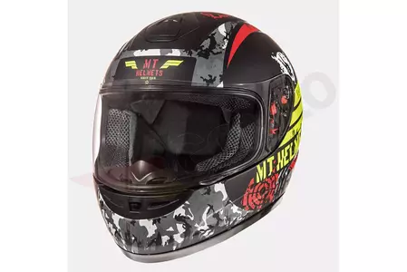 MT Helmets Thunder Kid Sniper - motorcykelhjälm för barn - matt svart/fluogul L - MT100620502/L