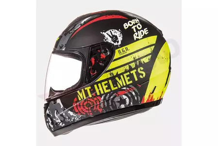 Capacete MT Helmets Thunder Kid Sniper capacete de motociclista para crianças preto mate/amarelo fluo L-2