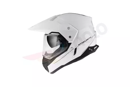 Kask motocyklowy enduro MT Helmets Synchrony Duosport szyba blenda biały połysk L-2
