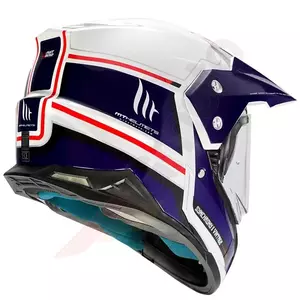 Kask motocyklowy enduro MT Helmets Synchrony Duosport szyba blenda biały/niebieski/czerwony L-3