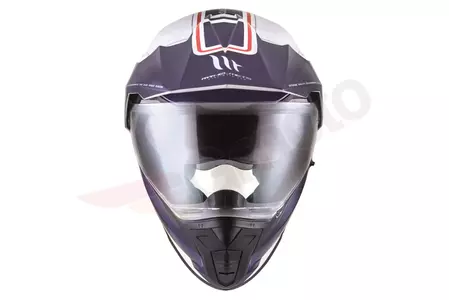 Kask motocyklowy enduro MT Helmets Synchrony Duosport szyba blenda biały/niebieski/czerwony M-2