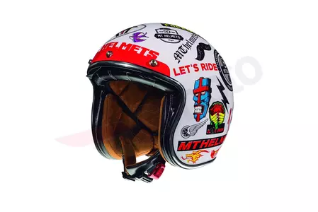 Kask motocyklowy otwarty MT Helmets Le Mans 2 Anarchy biały/czerwony/czarny połysk M-1