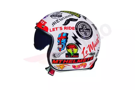 Kask motocyklowy otwarty MT Helmets Le Mans 2 Anarchy biały/czerwony/czarny połysk M-2