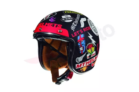 MT Helmets Le Mans 2 Anarchy open face Motorradhelm schwarz/rot/weiß matt M - MT12495400135/M