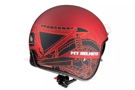 MT Helmets Le Mans 2 Cafe Racer κράνος μοτοσικλέτας ανοιχτού προσώπου μαύρο/κόκκινο ματ XL-3
