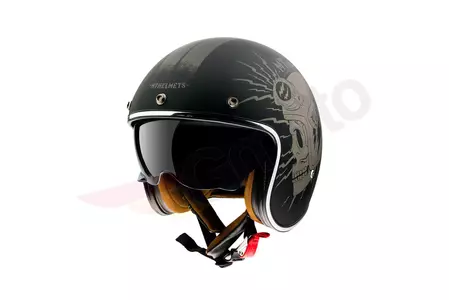 Kask motocyklowy otwarty MT Helmets Le Mans 2 Diler czarny/szary mat M-1