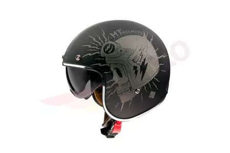 MT Helmets Le Mans 2 kereskedő nyitott arcú motoros sisak fekete/szürke matt M-2