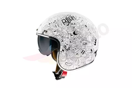 MT Helmets Le Mans 2 Extreme cască de motocicletă cu fața deschisă albă/neagră L-2