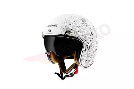 MT Helmets Le Mans 2 Extreme cască de motocicletă cu fața deschisă albă/neagră M-1