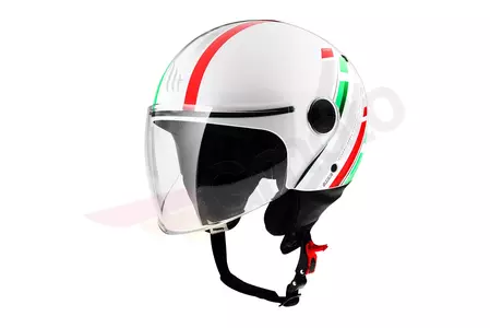 MT Helmets Street Scope motorcykelhjälm med öppet ansikte vit/röd/grön L-1