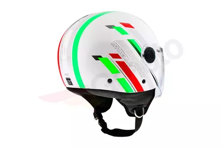 Kask motocyklowy otwarty MT Helmets Street Scope biały/czerwony/zielony L-3