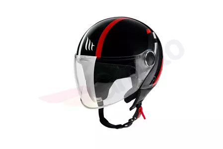 MT Helmets Street Scope moto helma s otevřeným obličejem černá/červená M-1
