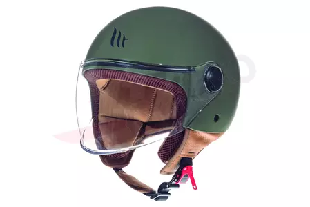 Kask motocyklowy otwarty MT Helmets Street Solid zielony mat XL-1