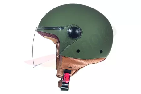 MT ķiveres Street Solid green mat XL atvērta sejas motociklista ķivere-2