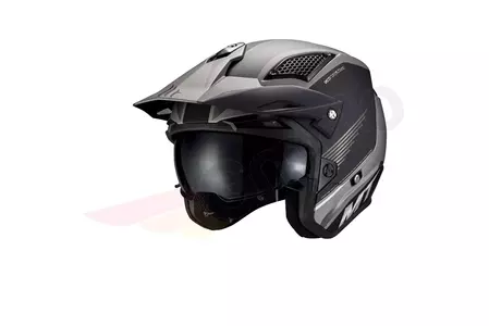 Kask motocyklowy trialowy MT Helmets District SV czarny/szary mat M-1