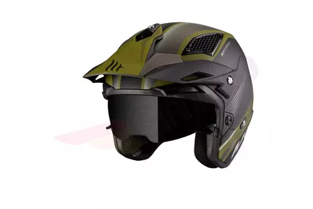 Kask motocyklowy trialowy MT Helmets District SV czarny/zielony mat M-1