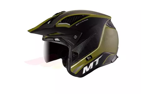 Kask motocyklowy trialowy MT Helmets District SV czarny/zielony mat M-2