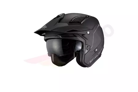 Kask motocyklowy trialowy MT Helmets District SV Solid czarny mat M-1
