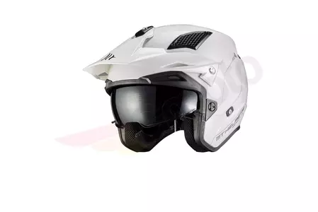 MT Helmets District SV Solid white gloss motocyklová trialová přilba M - MT12680000005/M