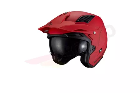 Kask motocyklowy trialowy MT Helmets District SV czerwony mat M-1