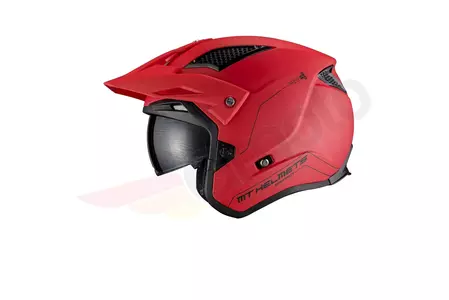 Kask motocyklowy trialowy MT Helmets District SV czerwony mat M-2