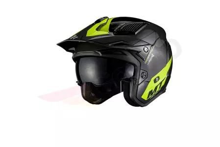 Kask motocyklowy trialowy MT Helmets District SV Summit czarny/żółty fluo M-1