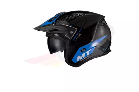 Kask motocyklowy trialowy MT Helmets District SV Summit niebieski/czarny/szary M-2