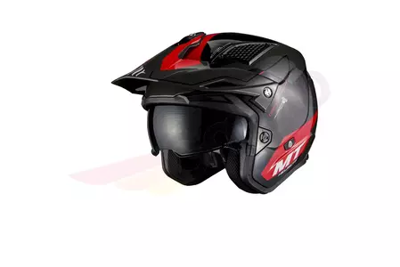 Kask motocyklowy trialowy MT Helmets District SV Summit czerwony/czarny/szary M-1