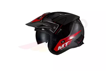 Kask motocyklowy trialowy MT Helmets District SV Summit czerwony/czarny/szary M-2