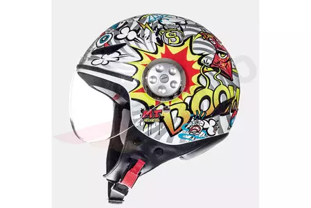 MT Helmets Urban Kid Street Art casco da moto per bambini bianco/giallo fluo L-2