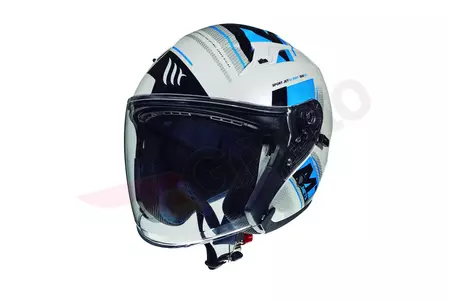MT Helmets Avenue Sideway casco de moto abierto con visera azul/blanco S-1