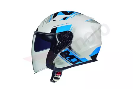 MT Helmets Avenue Sideway motorcykelhjälm med öppet ansikte och visir blå/vit S-2