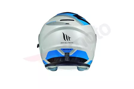 MT čelade Avenue Sideway motoristična čelada z odprtim obrazom in vizirjem modra/bela S-3