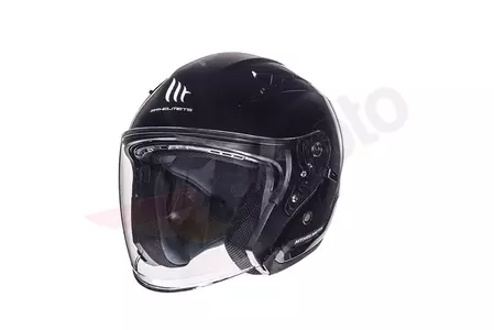 MT Helmets Avenue offenes Gesicht Motorradhelm mit Visier glänzend schwarz L