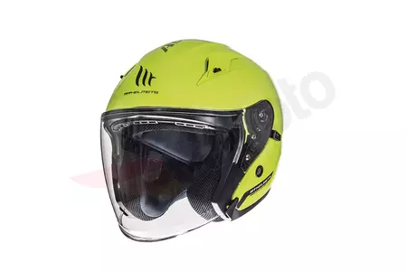 MT Helmets Avenue moto přilba s otevřeným obličejem a hledím žlutá fluo L - MT105100066/L