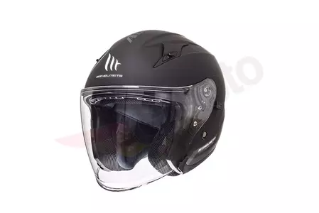 MT Helmets Avenue offenes Gesicht Motorradhelm mit Visier schwarz matt M-1