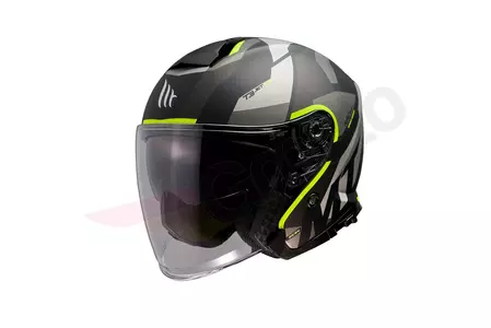 MT Helmets Thunder 3 offener Motorradhelm mit Visier schwarz/gelb fluo matt M-1