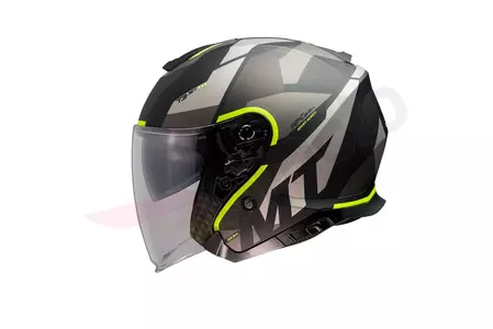 MT Helmets Thunder 3 otevřená motocyklová přilba s hledím černá/žlutá fluo matná M-2